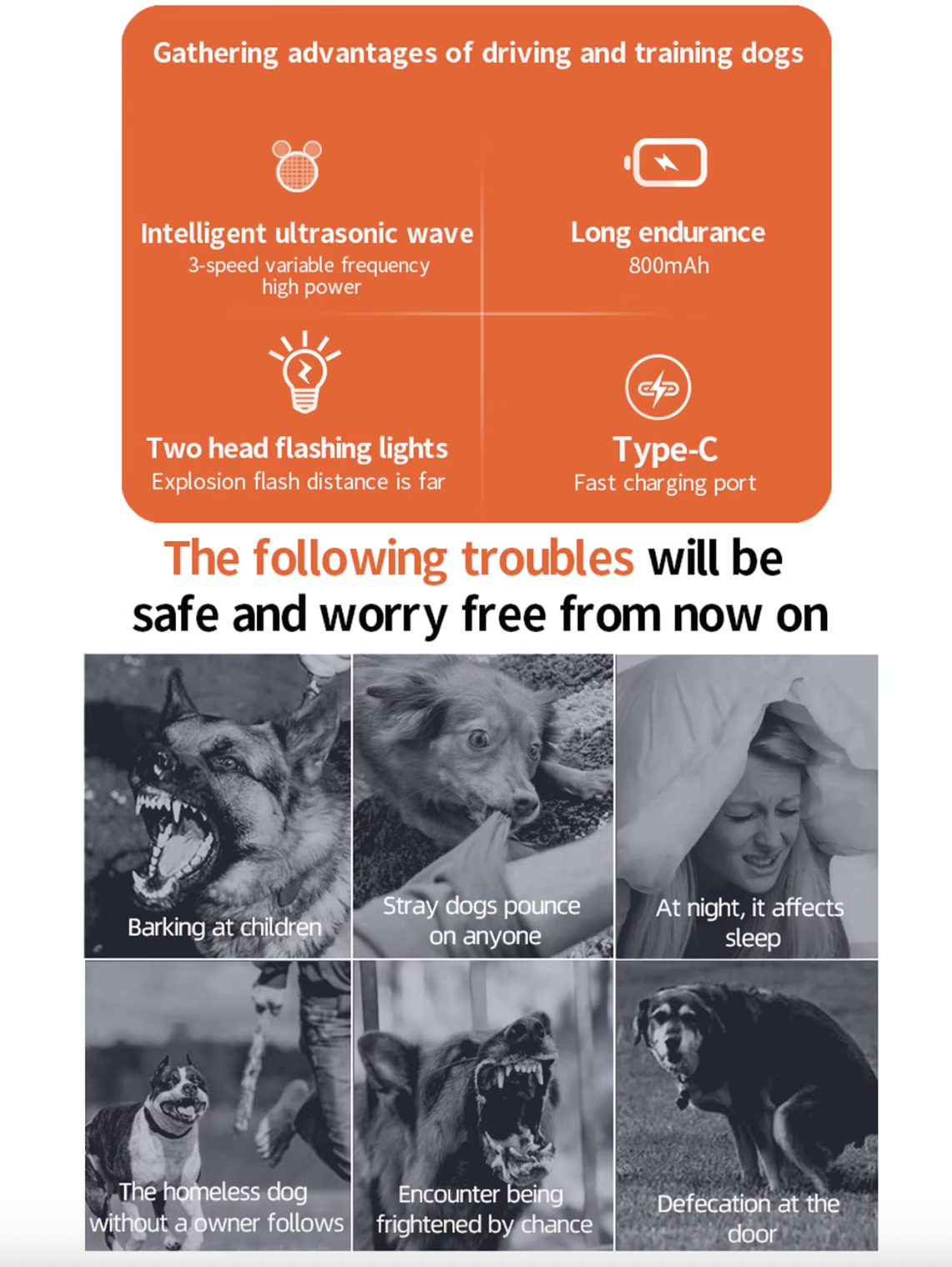 Bark Deterrent Alternative to Bark Collars Professional Anti-Bark Long Range Ultrasonic Tool Alternative to Painful Shock Collar