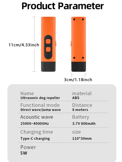 Bark Deterrent Alternative to Bark Collars Professional Anti-Bark Long Range Ultrasonic Tool Alternative to Painful Shock Collar